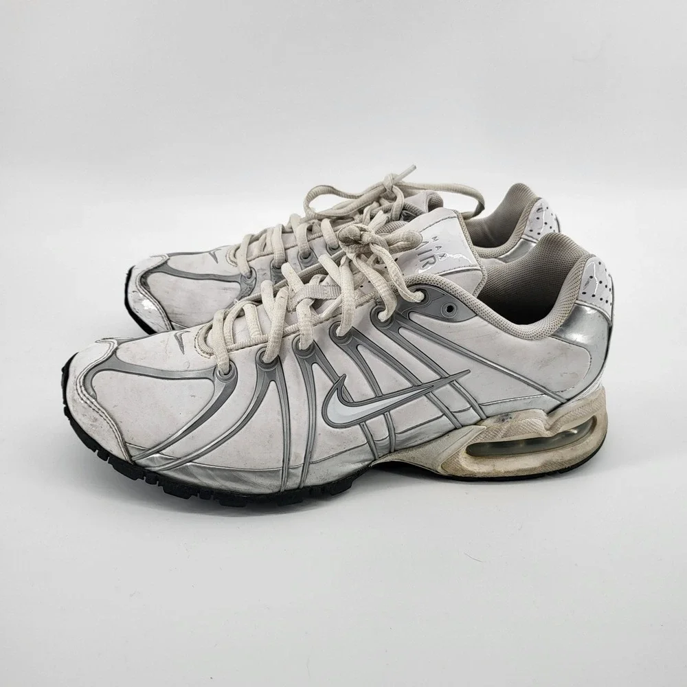 NIKE AIR MAX TORCH SL Sneakers Shoes 317004-111 Womens‎ 9 White & Silver Running